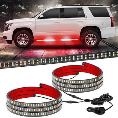 XRIDONSEN 2X 60 inch Running Board Emergency Lights 720 LED Strobe Lights | 2-in-1 Red White Flashing Warning Hazard Safety Light Strip for Vehicles Trucks Pickup Car