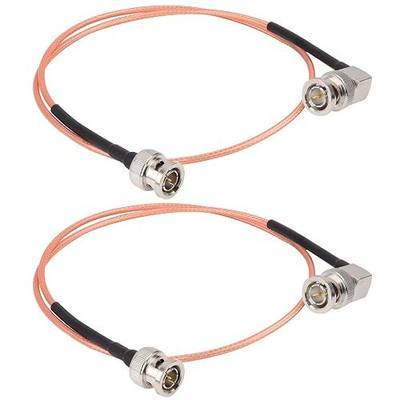 XRDS -RF SDI Cable 2FT 2PCS, Flexible BNC to BNC Right Angle Video Cable 75 Ohm RG179 BNC Male Extension Cable for 3G/6G HD SDI Camera Monitor Video Recorder SDI to HDMI Converter
