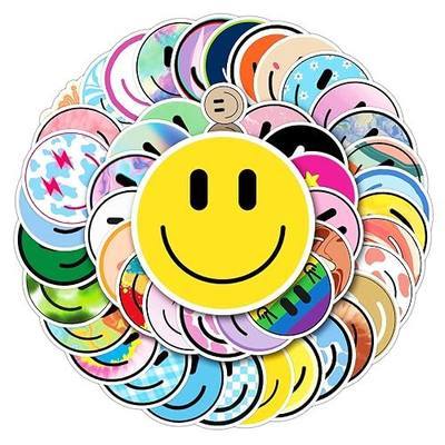 50PCS Smile Face Stickers Cute Water Bottle Stickers for Kids | Waterproof, PVC Material, for Teaching Rewards, Notebooks, Stationery, Luggage, Cartoon Happy Sticker