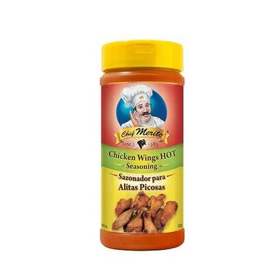 Chef Merito Spicy Chicken Wing Seasoning, Bold & Zesty, 11 oz Jar | For baked, rice, beans & eggs, fried & grilled wings, tenders & drumsticks, bold spicy blend