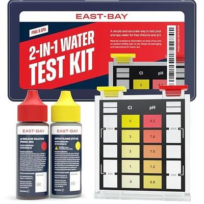 East Bay 2-in-1 Pool Test Kit | At-Home Pool & Spa Water Testing for Free Chlorine & pH | Fast & Accurate Chemical Test for Swimming Pools