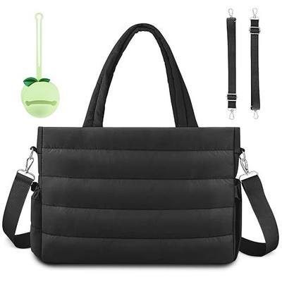 KUBYA Diaper Bag Tote, Puffer Diaper Tote Bags for Women Lightweight Travel Work Hospital Baby Bag Crossbody Mommy Bag