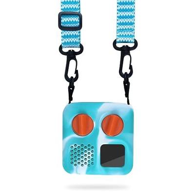 Silicone Jacket for Yoto Mini 2024, with Lanyard, Blue/White | Protective Cover, Only Compatible with Yoto Mini, Easy-Fit and Access, Shock-Resistant, with Shoulder Strap, Tie Dye Colors