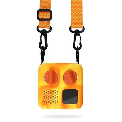 Protective Cover for Yoto Mini 2024, with Lanyard, Orange/Yellow | Silicone Case, Only Compatible with Yoto Mini, Easy-Fit and Access, Shock-Resistant, Portable Shoulder Strap, Tie Dye Colors