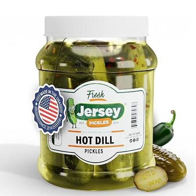 Jersey Pickles - Hot Dill (Half Gallon) - Fresh, Keto-Friendly, and Perfect for Snacks, Sandwiches, or Salads – The perfect Pickle Jars Cornichon for Families or Gatherings