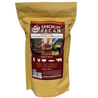Smokin' Pecan Pecan Shell Pellets - 2 lb Bag - 100% Pecan Shell Pellets - Intended for Ninja Woodfire Outdoor Grill, Ooni Pellet Pizza Oven, Smoke Tubes and More - 2 lb Resealable Bag