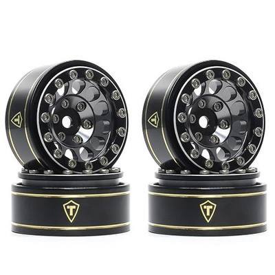 TREAL 1.0 Beadlock Wheels 12 Spokes Classic Rims (4P) for SCX24 AX24 FCX24 TRX4M 1/24 1/18 Crawler Car-Type I(Gray)
