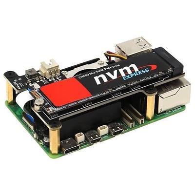 Geekworm X1001 PCIe to M.2 HAT Key-M NVMe SSD PIP Board for Raspberry Pi 5 | Support M.2 2230/2242/2260/2280 SSD