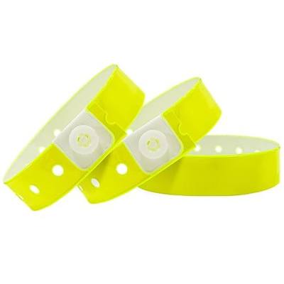 Yellow Plastic Wristbands-500 Pack Colored Identification Wristbands for Events, Waterproof Lightweight Security Vinyl Wristbands for Party Concert Club Festival Entrance Admission