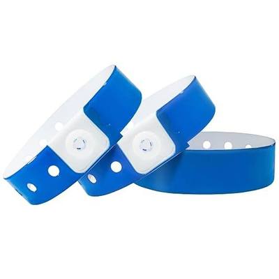 Blue Plastic Wristbands-500 Pack Colored Identification Wristbands for Events, Waterproof Lightweight Security Vinyl Wristbands for Party Concert Club Festival Entrance Admission