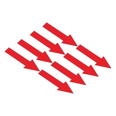 Beiyier Large Removable 8-Piece 12" Vinyl Directional Arrow Stickers, Adhesive Floor Decals for Waterproof Marking and Safe Road Instructions (5×12 inches, Red