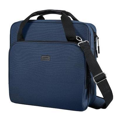 4 Inch 3 Ring Zipper Binder D-Ring with Strap & Multi-Pockets | Binder with Strap 800 Sheet Capacity for School and Office Binder Organizer, Compatible with 13-Inch MacBook/Table, Dark Blue
