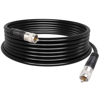 exgoofit RG8X Coaxial Cable 20ft (6m), CB Coax Cable, UHF PL259 Male to Male Coaxial Cable Connector for HAM Radio, Antenna Analyzer
