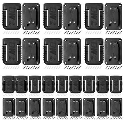 30pas Tool Holders and Battery Holder for Dewalt 20v Wall Mount Hanger Battery Drill Tool Storage Shelf for Milwaukee M18(Black)
