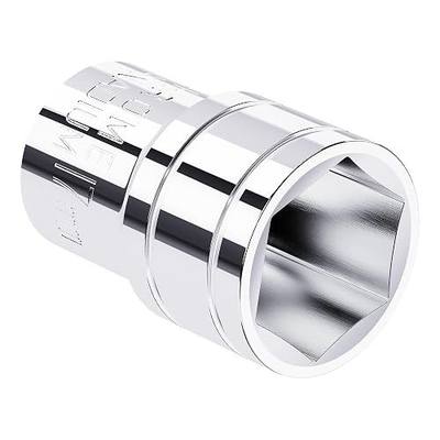 17mm Shallow Socket, 1/2" Drive, 6-Point | Metric, Heat Treated CR-V Steel Short Socket, Full Polishing, 1.5" Length