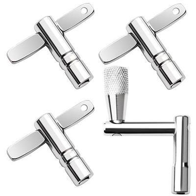 4 Pack Drum Keys - Universal Tool for Tuning High Tension Drums, Includes Speed Key, Wrench Set, Multi-Tool Keychain, and Drill Bit for Perfect Tuning.