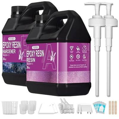Puduo Epoxy Resin Kit 72OZ,Newly Formulated Crystal Clear Epoxy Resin,Strong, Bubble-Free, Anti-Yellowing Art Resin that,Suitable for Casting, DIY, Molds, Jewelry, Easy to Mix 1:1 Ratio