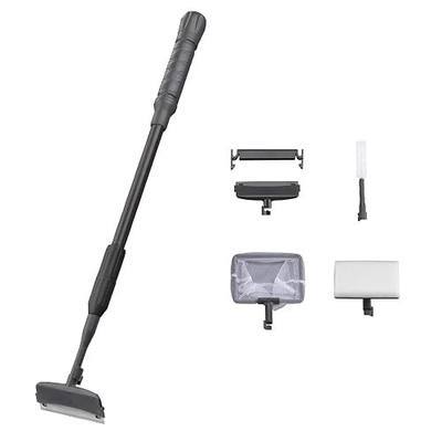Carefree Fish 4IN1 Aquarium Cleaning Tools Long Handle Adjustable Length 18~24Inch Fish Tank Cleaner Kit Algae Scraper Scrubber Brushes Set