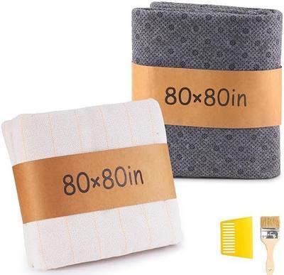 Riiai 80" x 80" Rug Tufting Cloth Kit: Overlocking Primary Tufting Cloth with Marked Lines & Rug Backing Non-Slip Rug Pad Fabric, Professional Tufting Supplies