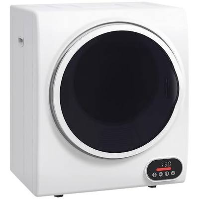 HOMCOM Portable Clothes Dryer Intelligent Drying 1.5 cu.ft Front Load White | Compact Laundry Dryer, Stainless Steel Drum, 120V 850W Electric, for Apartments, Dorms, RVs