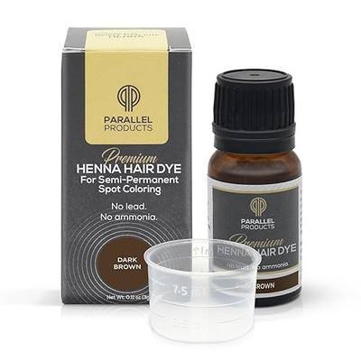 Parallel Products Spot Color Henna Kit - Henna Hair Dye - 3 grams - Tint for Professional Spot Coloring - With Mixing Dish - Covers Grey Hair - Root Touch Up (Dark Brown)