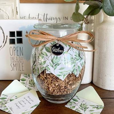 KindNotes Glass Keepsake Gift Jar with POSITIVE THOUGHTS - Vintage Farmhouse Design