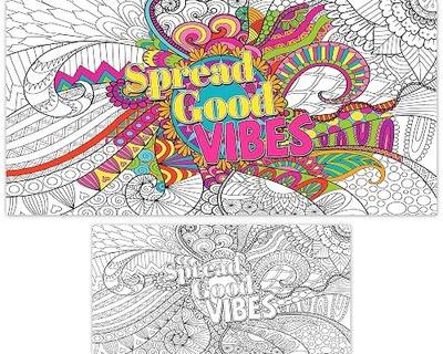 Naozinebi Giant Mandala Coloring Posters Large Motivational Coloring Posters Spread Good Vibes Jumbo Coloring Tablecloth Big Coloring DIY Drawing for kids Adults Art Craft Home Classroom Party