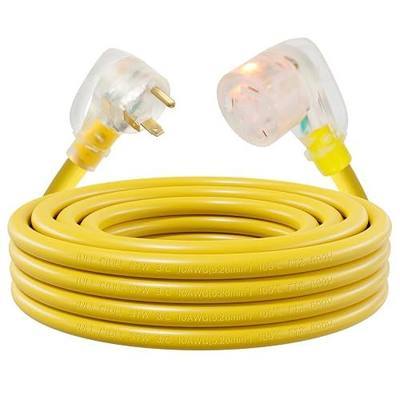 FIRMERST Heavy Duty 10 Gauge 30 Amp RV Extension Cord 50 Ft/15.24M TT-30P to TT-30R Yellow, ETL Listed