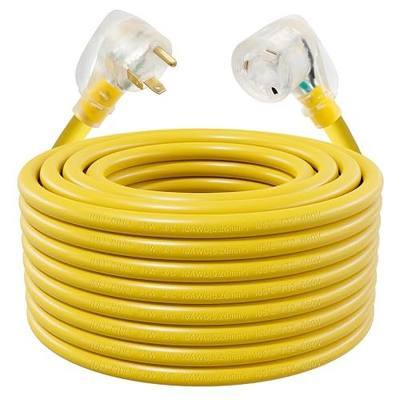 FIRMERST Heavy Duty 10 Gauge 30 Amp RV Extension Cord 100 Feet TT-30P to TT-30R Yellow, ETL Listed