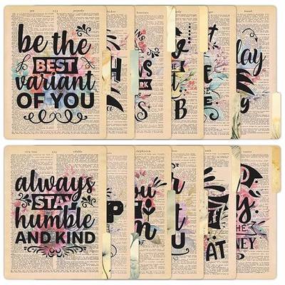 PARTH IMPEX 12 Pack Decorative File Folders, 1/3 Cut Tab (9.75” x 11.75”) | with Assorted Positions, Letter Size Paper Holders Matte Finish Laminated for Office School Work - Motivational Quotes Design