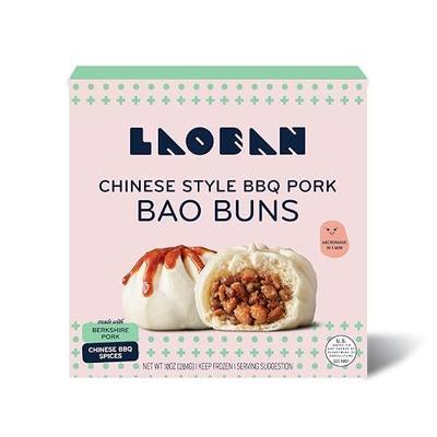 Laoban Dumplings︱Chinese Style Pork BBQ Bao Buns︱Made with Berkshire Heritage Pork, Chinese BBQ Spices︱Frozen Meals Made from Scratch | No Artificial Ingredients or Preservatives (10oz)