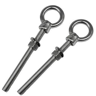 Eye Bolts, 2pack 1/2" x 5-1/8" Heavy Duty Shoulder Lifting Ring Threaded Eyebolts with Nuts Washers 316 Stainless Steel Marine Grade Eyebolt