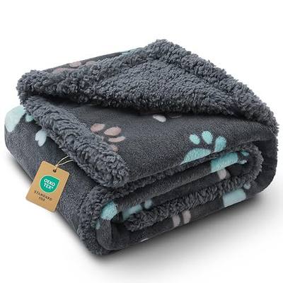 Luciphia Waterproof Pet Blankets for Couch Sofa Bed Cover Cat Liquid Pee Proof Washable Soft Fluffy Large Dog Blanket Reversible Furniture Protection Puppy Grey Paw Thicken Small(40" x 28") | Soft Print Pet Blanket Washable Pee Proof, Furniture Protector for Couch Sofa Bed Car, Cozy Throw (40" x 28"