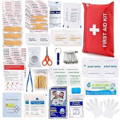 First Aid Kit for Home Car Travel 107 Piece Emergency Kits for Hiking Camping Small Trauma Kit for Boat Vehicle Lightweight Compact Pocket Aid Kit for Sports Outdoor Survival | Lightweight, Compact