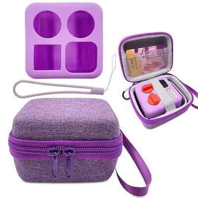 xcivi Hard Carrying Case and Silicone Cover for YOTO Mini Audio Player | Shockproof Waterproof EVA, Scratch-resistant Soft Silicone, Mesh Card Pocket, Wrist Strap Carabiner, Quick Install, Pink