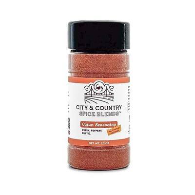 City & Country Spice Blends Cajun Seasoning. Gourmet, All-Purpose Seasoning for Meat, Vegetables, and More! Salt Free. No Artifical Colors or Flavorings. Kosher. No MSG. Gluten-Free. 2.2oz