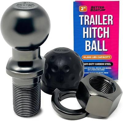 Better Boat 2 Inch Trailer Ball Hitch, 10000lbs Capacity, 1 1/4" Shank Diameter, 2" Long, Marine Grade Tow Ball for Boats or Towing