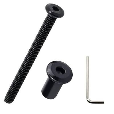 M6-1.0 x 75mm Flat Head Binding Screws with M6 x 15mm Binding Nuts Set 10 Sets, 18-8 (304) Stainless Steel, Black Coated, Fayeploo (with Hex Wrench)