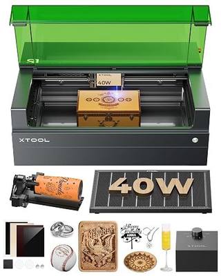 xTool S1 40W Laser Cutter and Laser Engraver for Tumblers, 23.93" x 15.16" Bed Size, 600mm/s Speed, Laser Engraving Machine, Laser Engraver for Wood and Metal, Acrylic, Big Project - Rotary Bundle