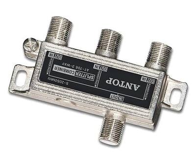 Antop Coax Splitter 3 Way for Cable TV, Satellite, HDTV, Amplified Antenna