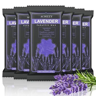 Achzzy Natural Paraffin Wax Refills, 6 Pack Paraffin Wax Blocks of Lavender Scent for Paraffin Bath, Paraffin Wax for Hand and Feet for Deep Hydration, Moisturizing and Nourish(Lavender)