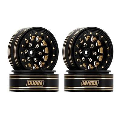INJORA 1.3 Brass Beadlock Wheel 68g for 1/24 1/18 RC Crawler (Black Gold)