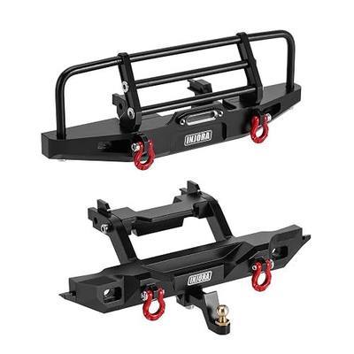 INJORA CNC Aluminum Front and Rear Bumper with Light for 1/18 TRX4M RC