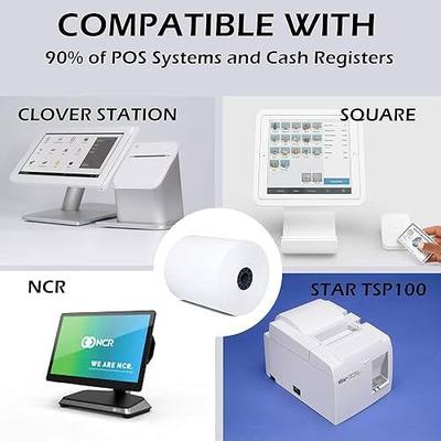 (50 Rolls - 48 GSM) 3 1/8 x 230 Thermal Paper Receipt Rolls fits all Clover POS Cash Register Printers, Star Micronics SCP700 TSP100 TSP300 TSP400