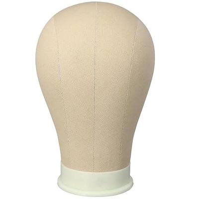 24 Inch Canvas Block Head Mannequin Head for Wigs Salon Wig Head with Mount Hole for Wig Making,Weave Hair Braiding Stand Hat Display Stand,Hairstyle Doll Head Durable Easy to Put Pins In & Out
