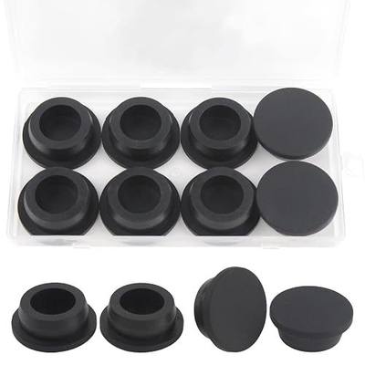 8 Pcs 29 mm(1-1/8") Silicone Rubber Plug for 28-29mm Round Holes | Waterproof T Type Rubber Stoppers, Soft Flexible Snap-On Bottle Seal Button Plugs Tube Pipe End Covers Caps Inserts, Black