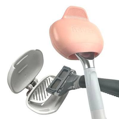 Haven Clip On Razor Protector for Men and Women - Premium Razor Covers Designed to Last - 2 pack (White and Coral)