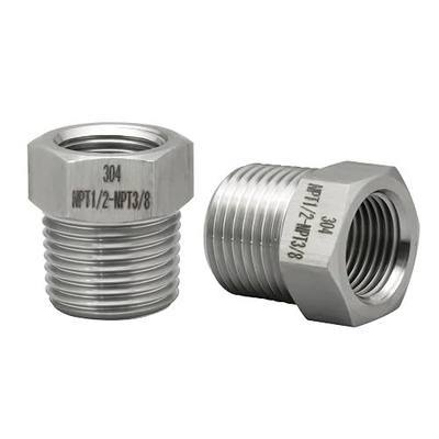 3/8 female to 1/2 male adapter, 1/2 To 3/8 Reducer for Water Line | For Air/Oil/Gas line, Stainless Steel Reducer Hex Bushing, 1/2 To 3/8 Adapter, High Pressure Pipe Fitting, NPT Thread,2900PSI
