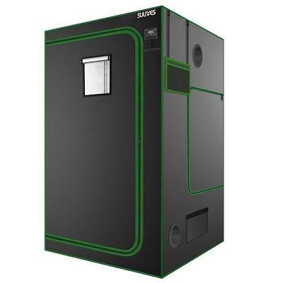 SULIVES Grow Tent, 48"x48"x80" Indoor Hydroponic Water-Resistant System with Removable Floor Tray and Observation Window, Easy Setup, 600D Mylar Hydroponic Dark Room for Indoor use.
