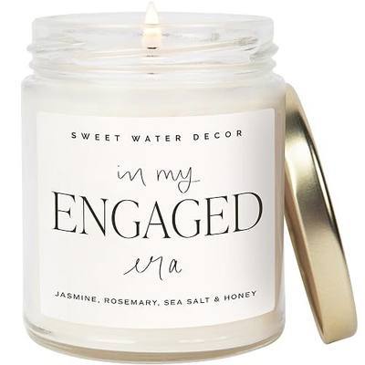 Sweet Water Decor in My Engaged Era Candle - Engagement and Bridal Shower Gifts for Woman - 9 oz Soy Candle in Clear Jar with 40+ Hours Burn Time, Made in the USA